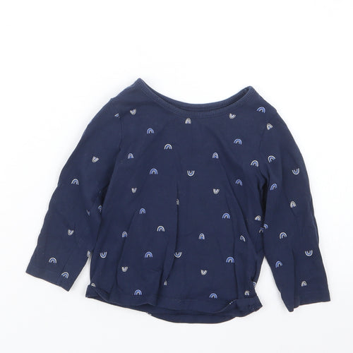George Boys Blue Geometric  Basic T-Shirt Size 9-12 Months