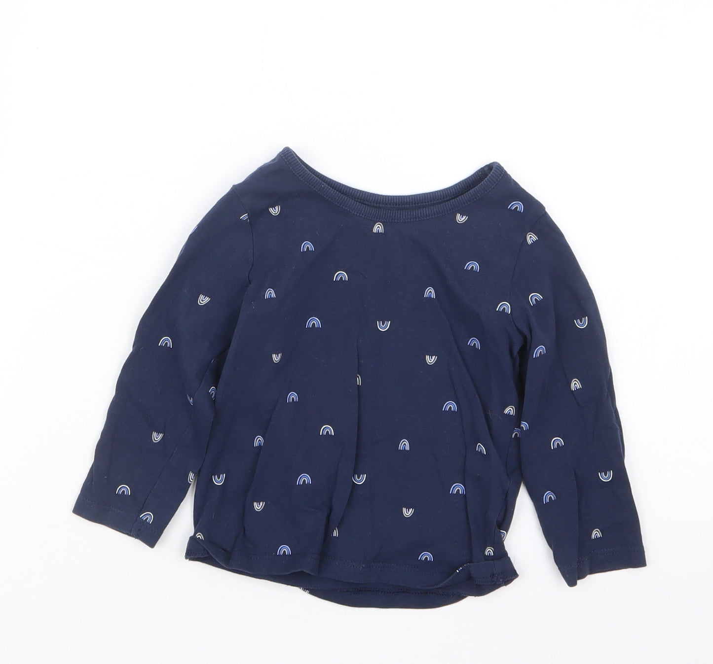 George Boys Blue Geometric  Basic T-Shirt Size 9-12 Months