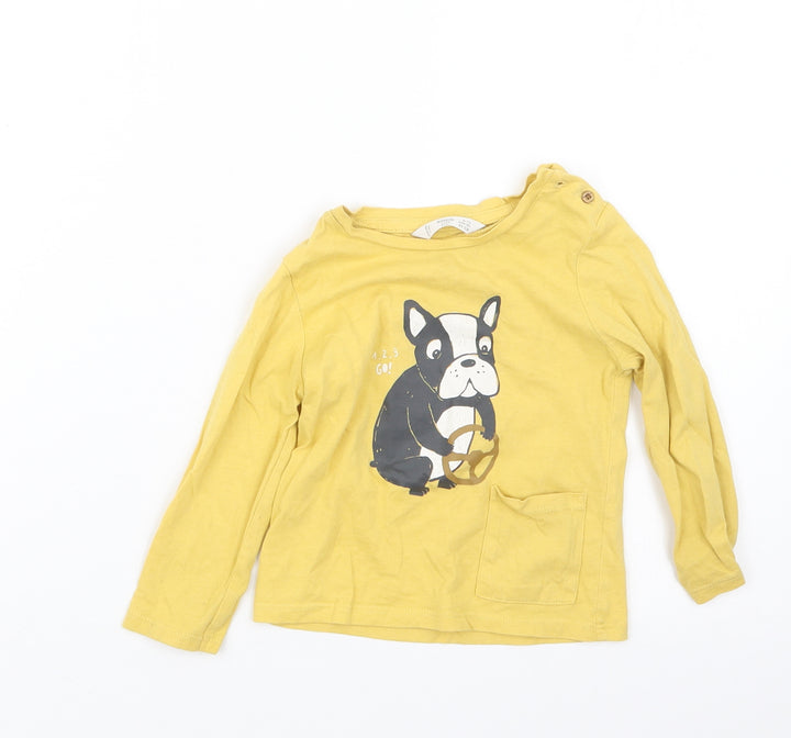 MNG Girls Yellow   Basic T-Shirt Size 9-12 Months