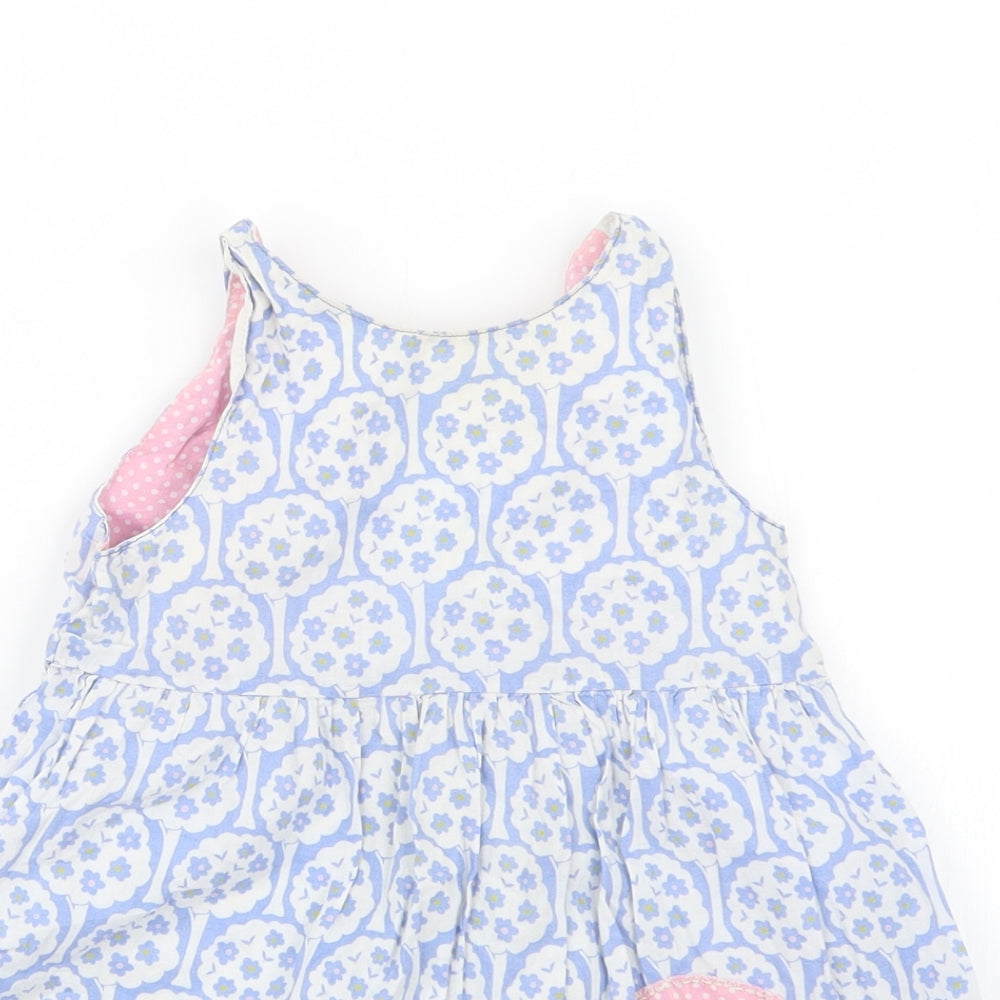 Baby Boden Girls Blue Geometric  T-Shirt Dress  Size 18-24 Months