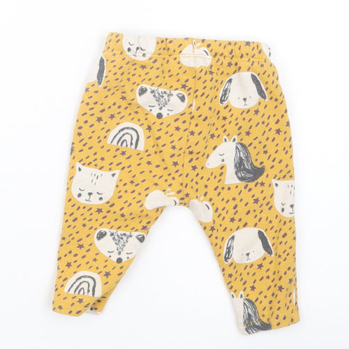 NEXT Girls Yellow Geometric  Jogger Trousers Size 3-6 Months