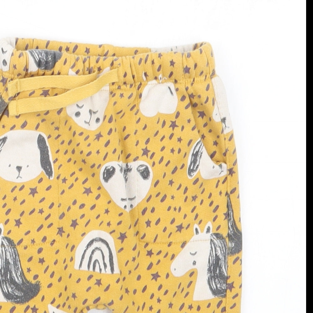 NEXT Girls Yellow Geometric  Jogger Trousers Size 3-6 Months