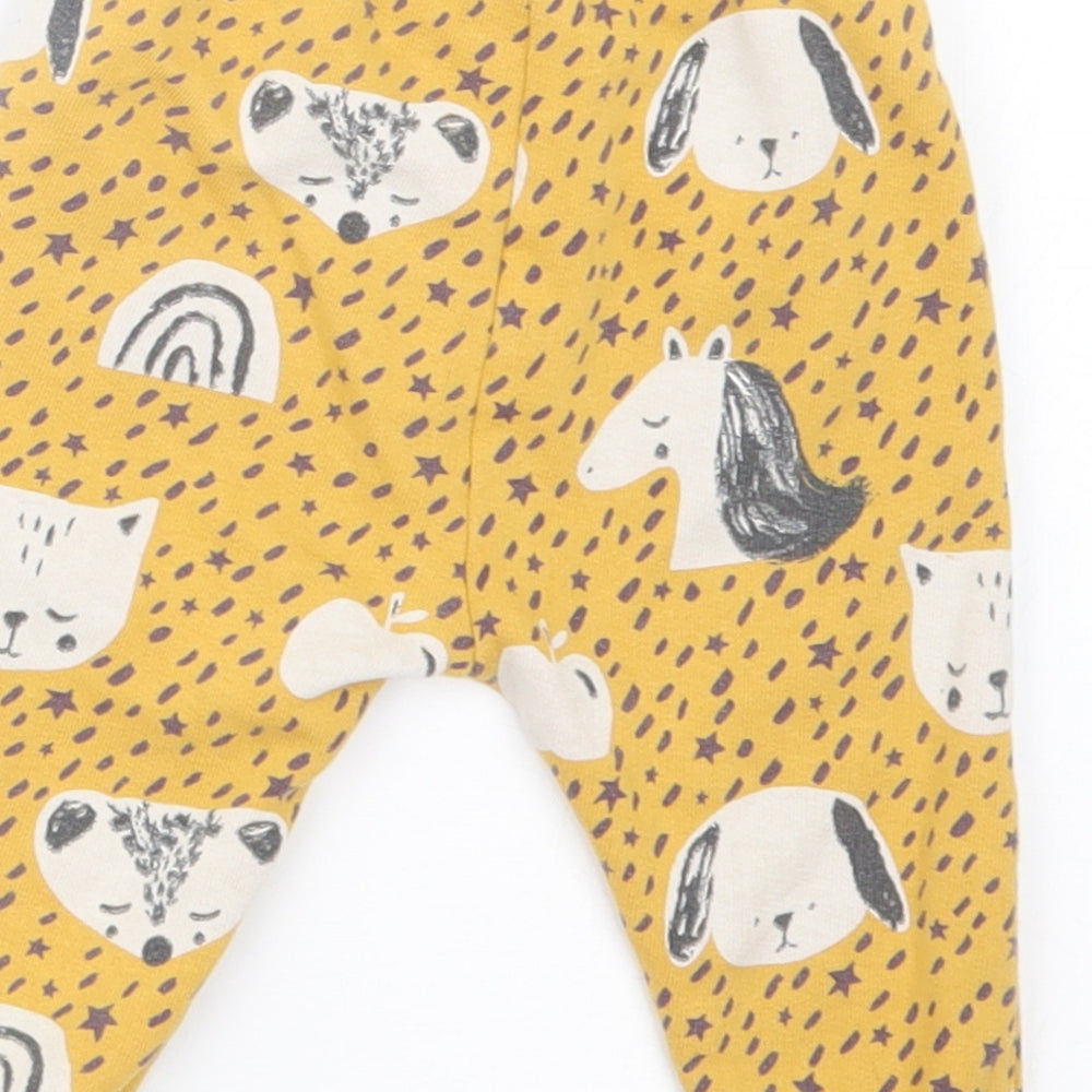 NEXT Girls Yellow Geometric  Jogger Trousers Size 3-6 Months
