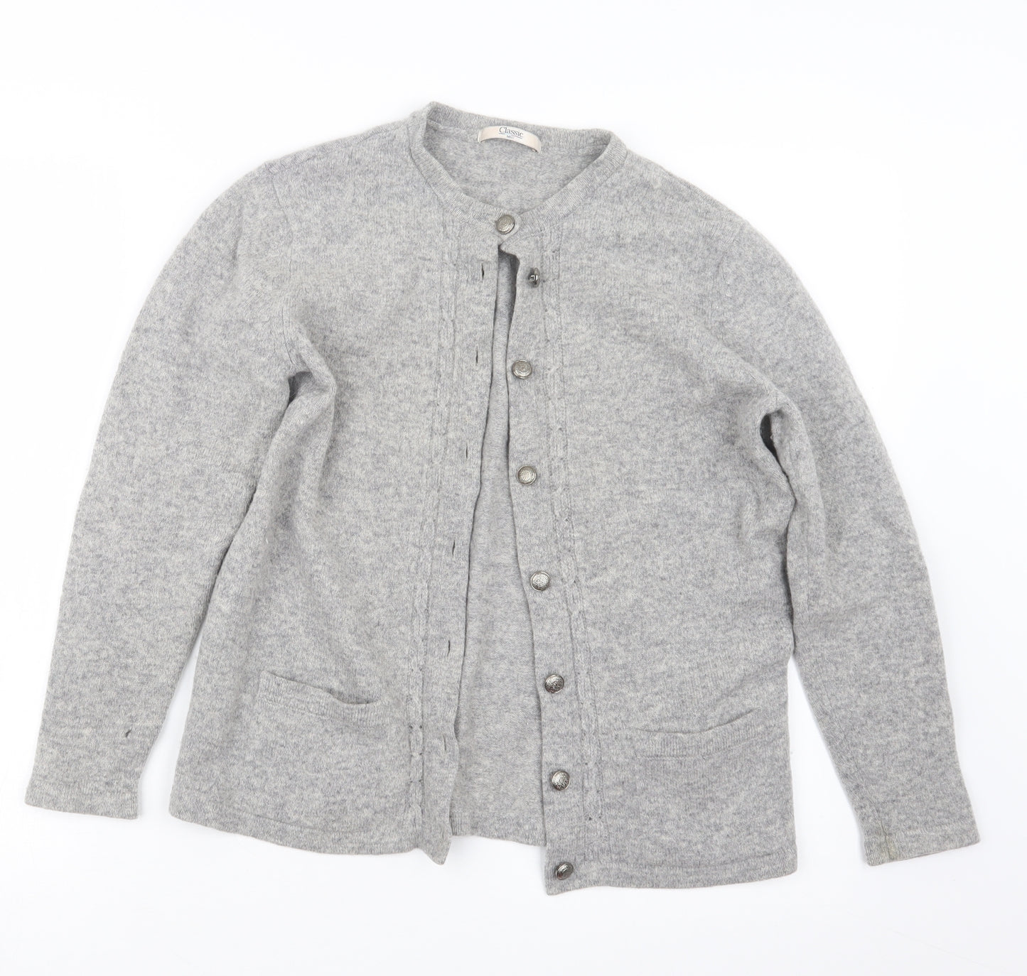 Marks and Spencer Womens Grey  Knit Cape Jumper Size 14