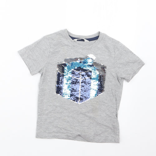 H&M Boys Grey   Basic T-Shirt Size 5-6 Years
