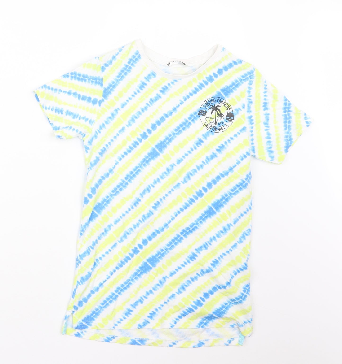 Pep&Co Boys Blue Geometric  Basic T-Shirt Size 11-12 Years