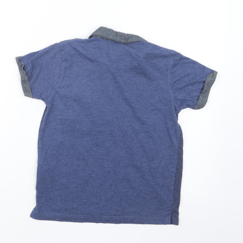 Rebel Boys Blue Geometric  Basic Polo Size 8-9 Years