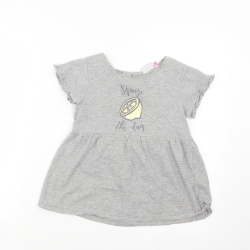 hullabaloo Girls Grey   Basic T-Shirt Size 9-10 Years