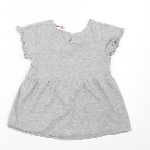 hullabaloo Girls Grey   Basic T-Shirt Size 9-10 Years