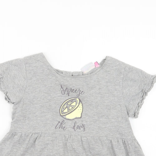 hullabaloo Girls Grey   Basic T-Shirt Size 9-10 Years