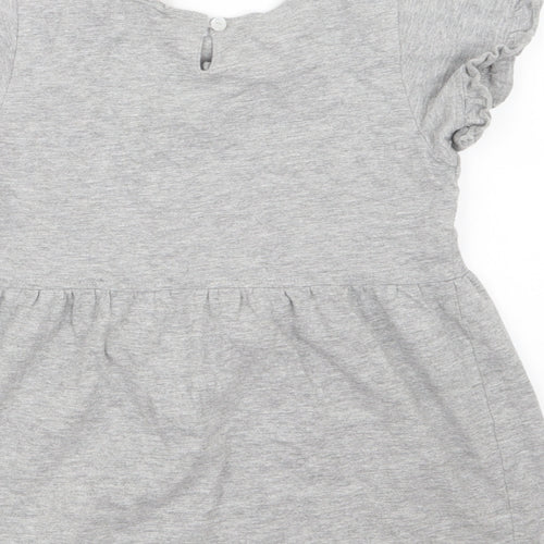hullabaloo Girls Grey   Basic T-Shirt Size 9-10 Years