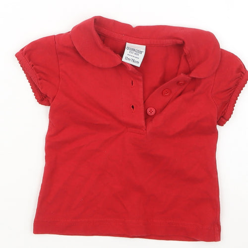 OshKosh Girls Red   Basic T-Shirt Size 12 Months