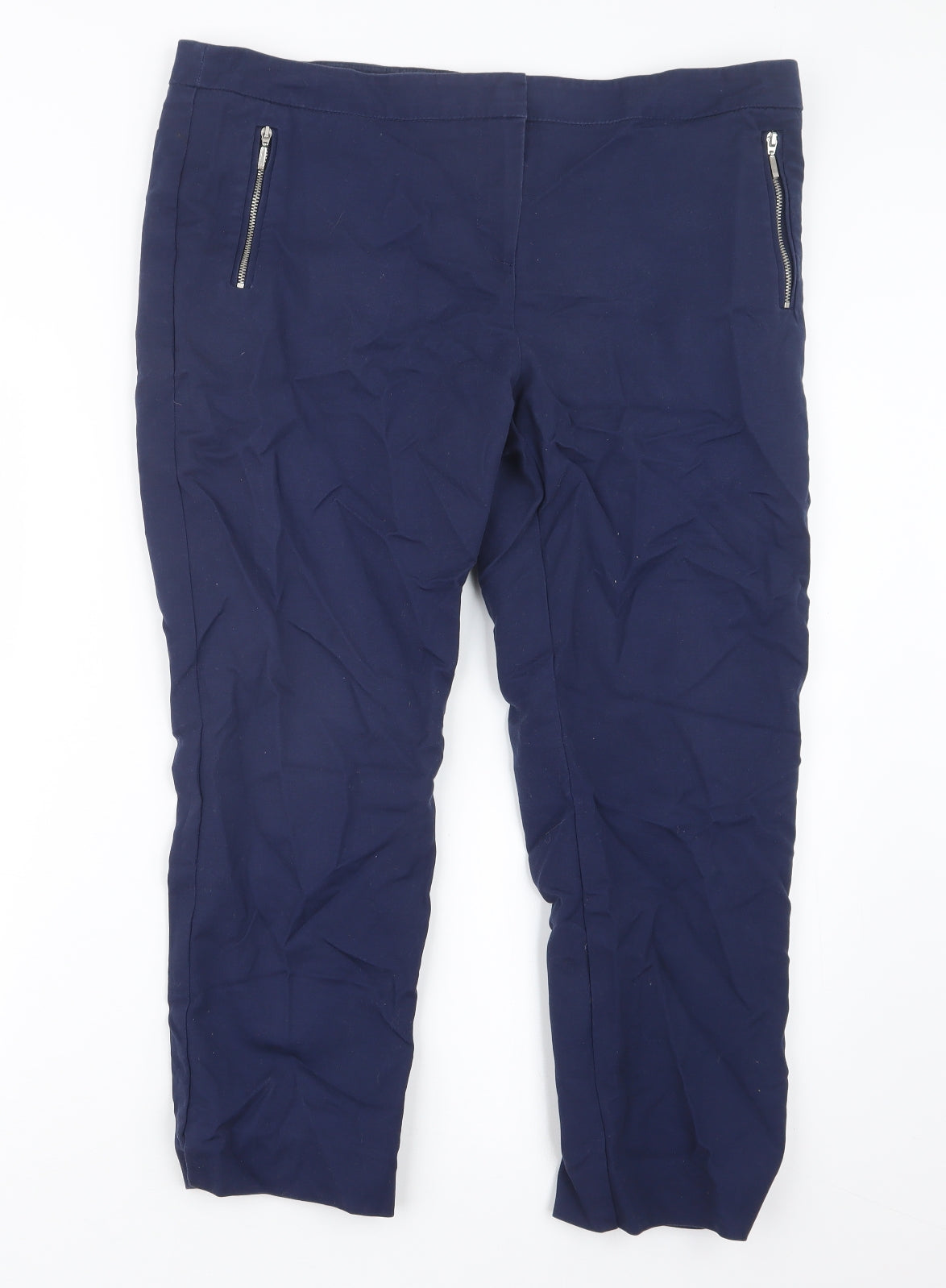 George Womens Blue   Cropped Trousers Size 16 L23 in