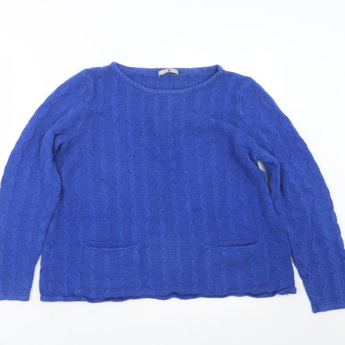 TU Womens Blue  Knit Pullover Jumper Size 14