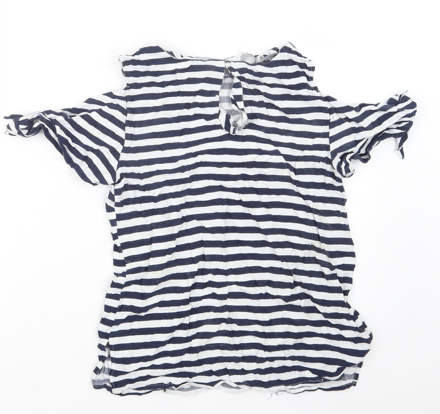 Oasis Womens Blue Striped  Basic T-Shirt Size 12