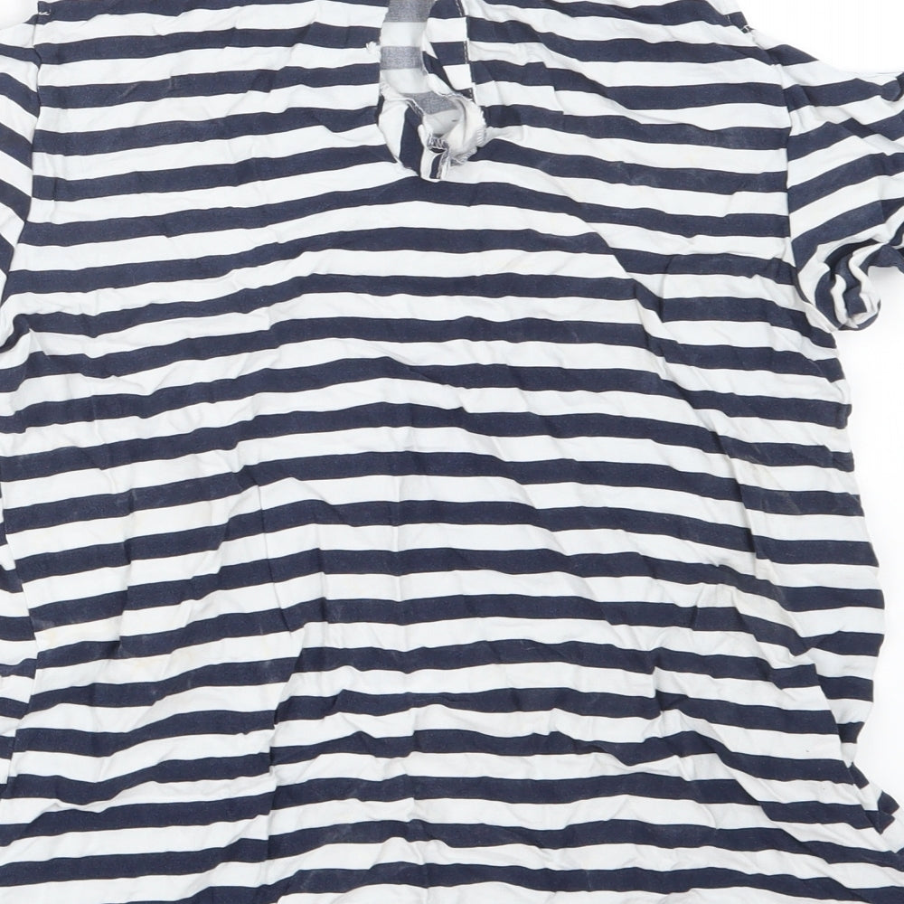 Oasis Womens Blue Striped  Basic T-Shirt Size 12