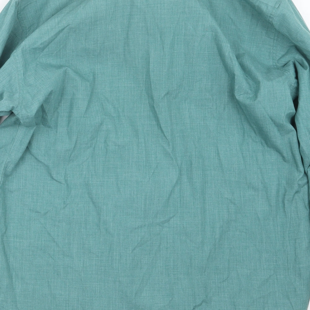 Marks and Spencer Mens Green    Button-Up Size 15