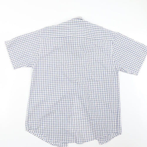 Metaphor Mens Blue Check   Button-Up Size M