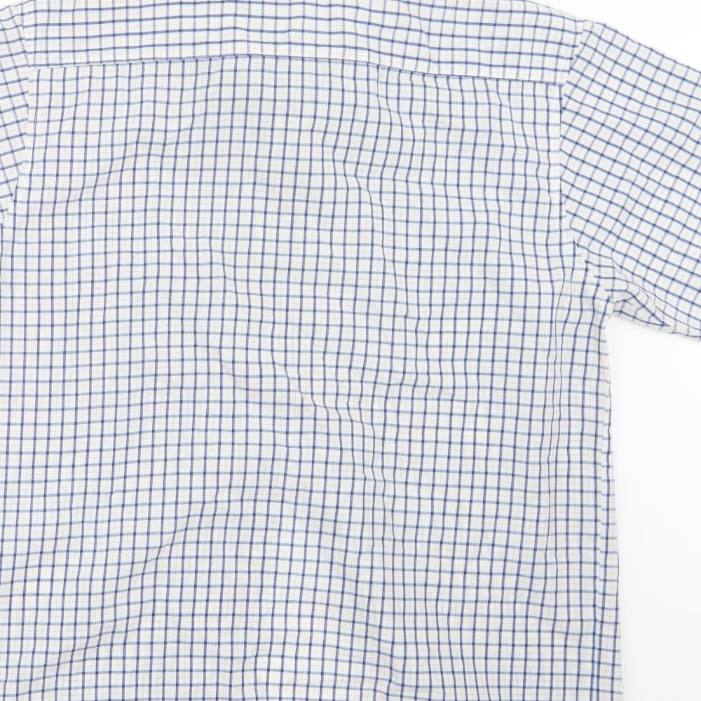 Metaphor Mens Blue Check   Button-Up Size M