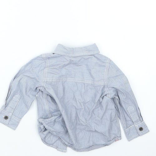 Pumpkin Patch Boys Blue Striped  Basic Button-Up Size 6-9 Months