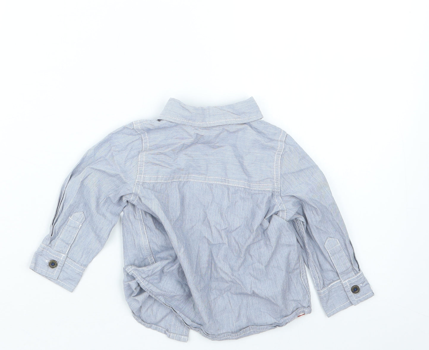 Pumpkin Patch Boys Blue Striped  Basic Button-Up Size 6-9 Months