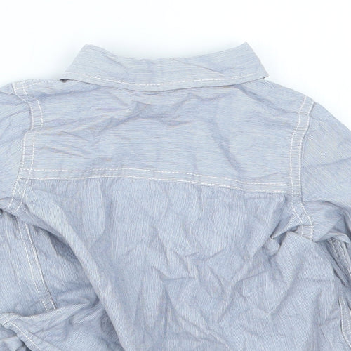 Pumpkin Patch Boys Blue Striped  Basic Button-Up Size 6-9 Months