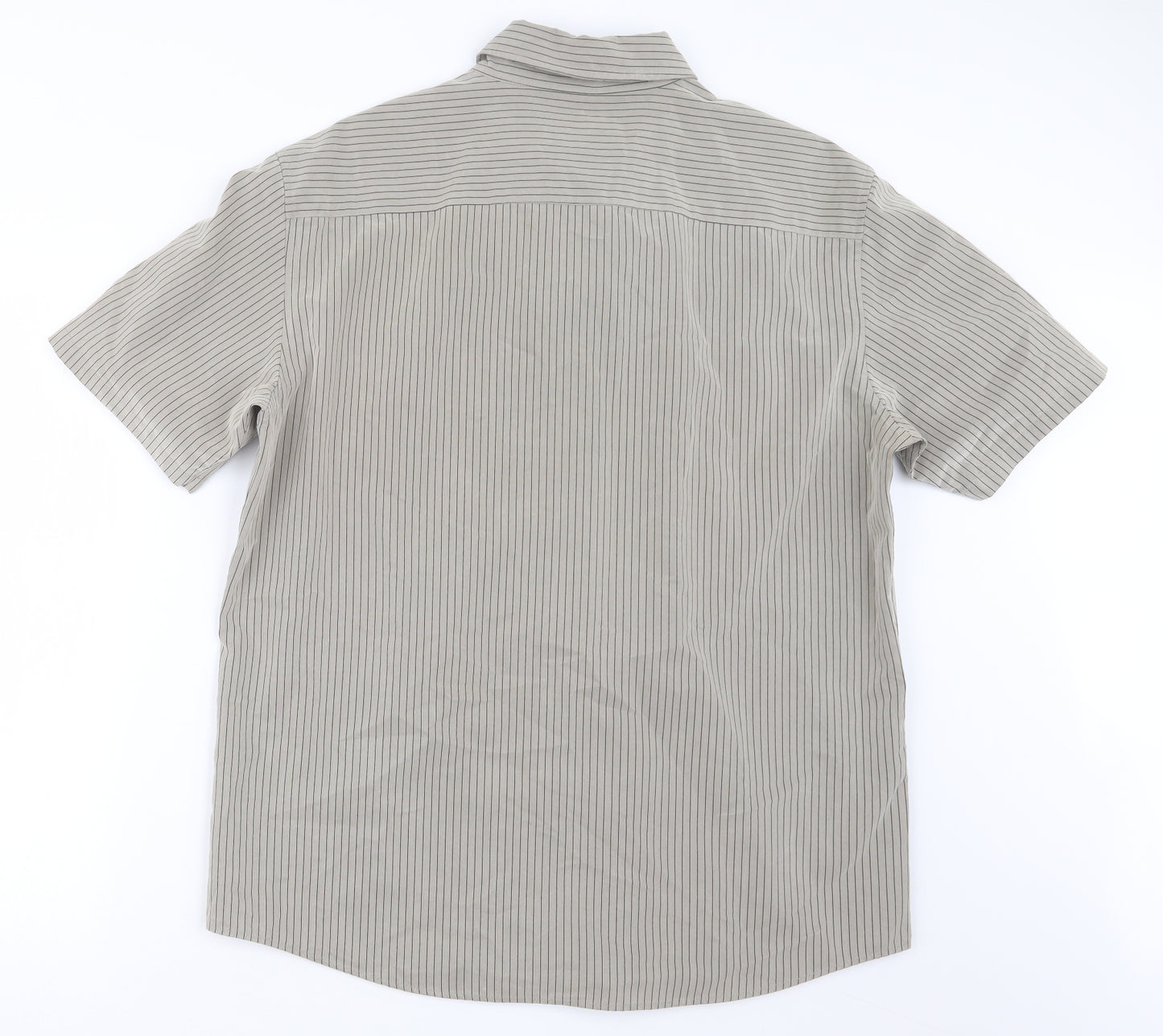 Marks and Spencer Mens Beige Striped   Button-Up Size L