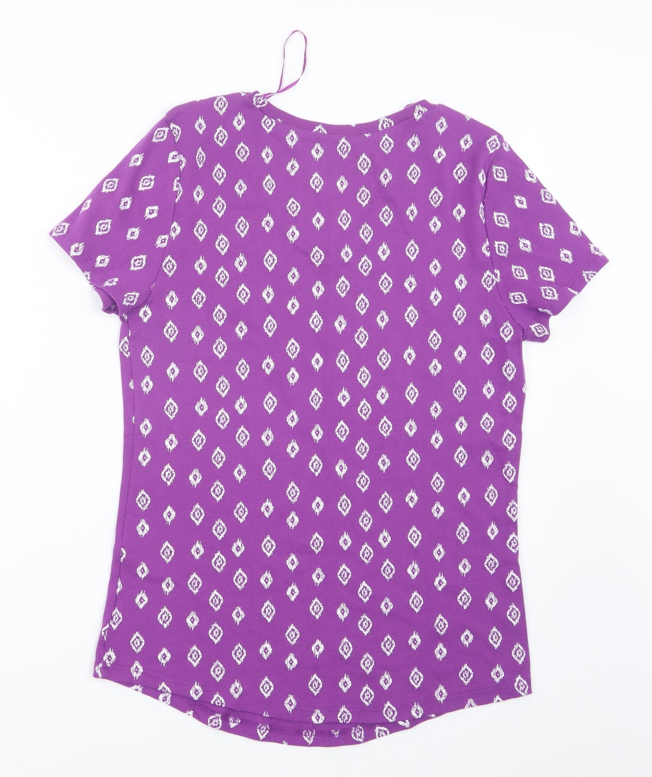 BHS Womens Purple Geometric  Basic T-Shirt Size 14
