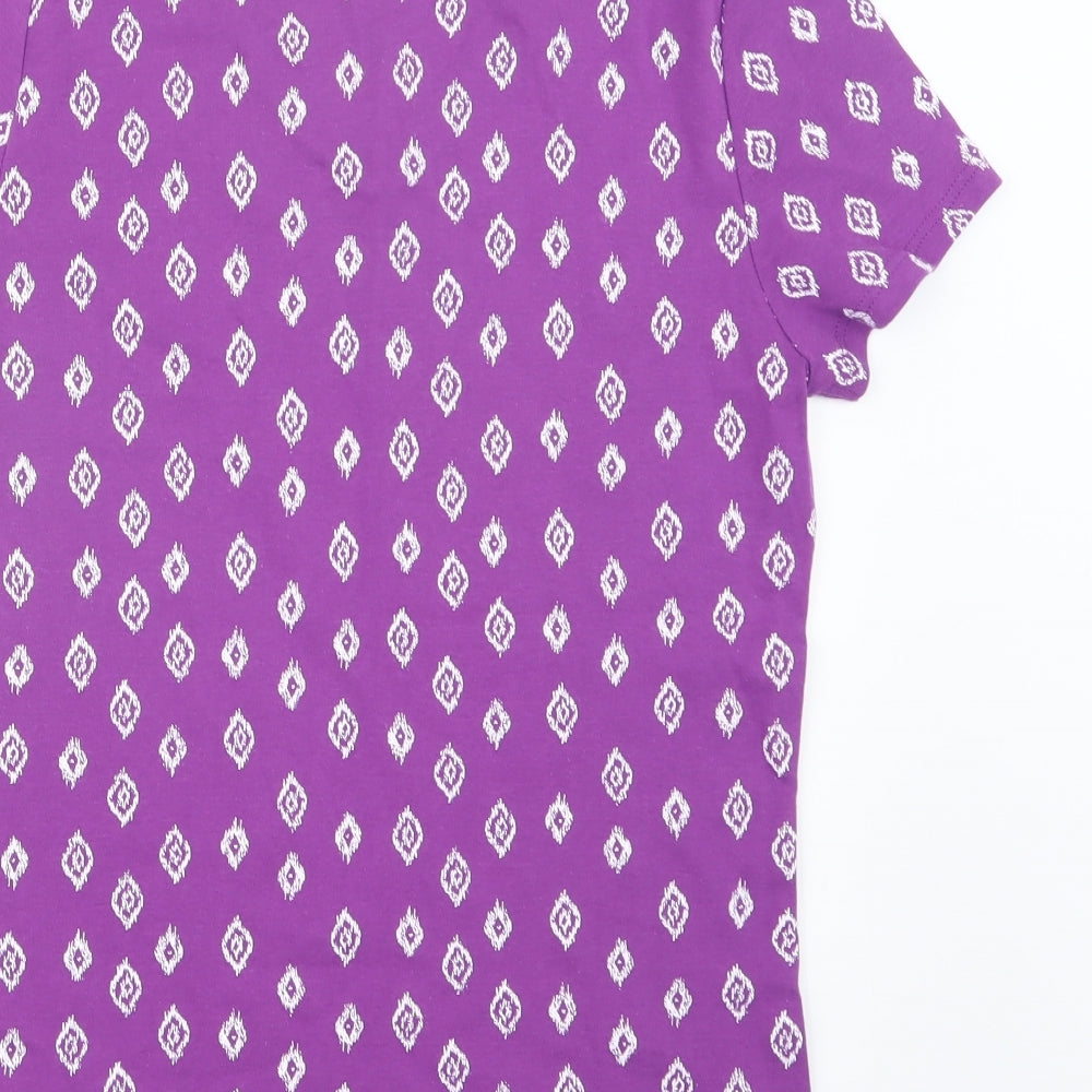 BHS Womens Purple Geometric  Basic T-Shirt Size 14
