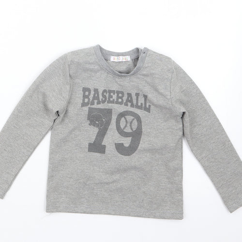 Child Face Boys Grey   Pullover Jumper Size 18-24 Months