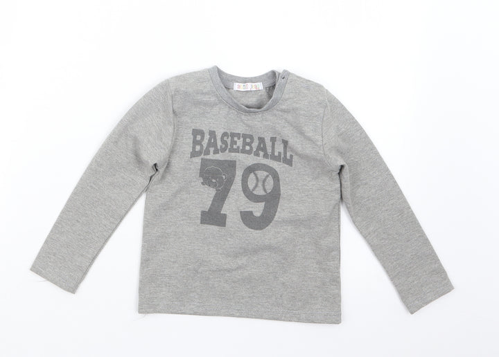 Child Face Boys Grey   Pullover Jumper Size 18-24 Months
