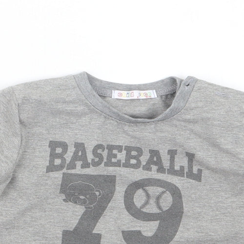 Child Face Boys Grey   Pullover Jumper Size 18-24 Months