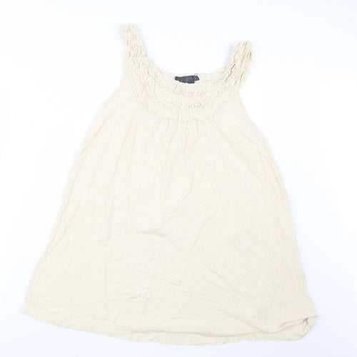 Topshop Womens Beige   Basic T-Shirt Size 14