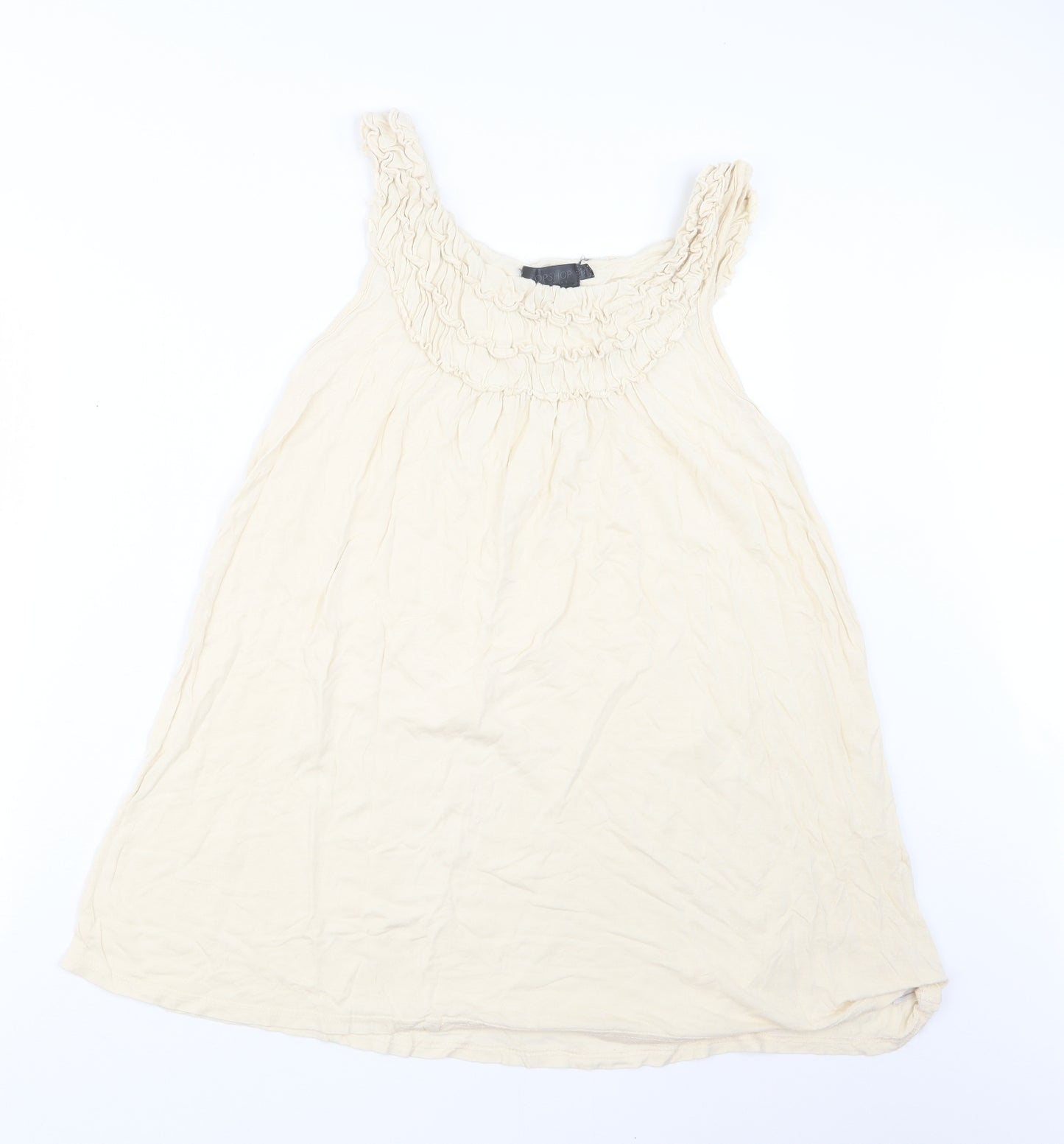 Topshop Womens Beige   Basic T-Shirt Size 14