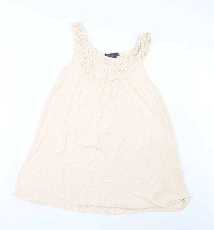 Topshop Womens Beige   Basic T-Shirt Size 14