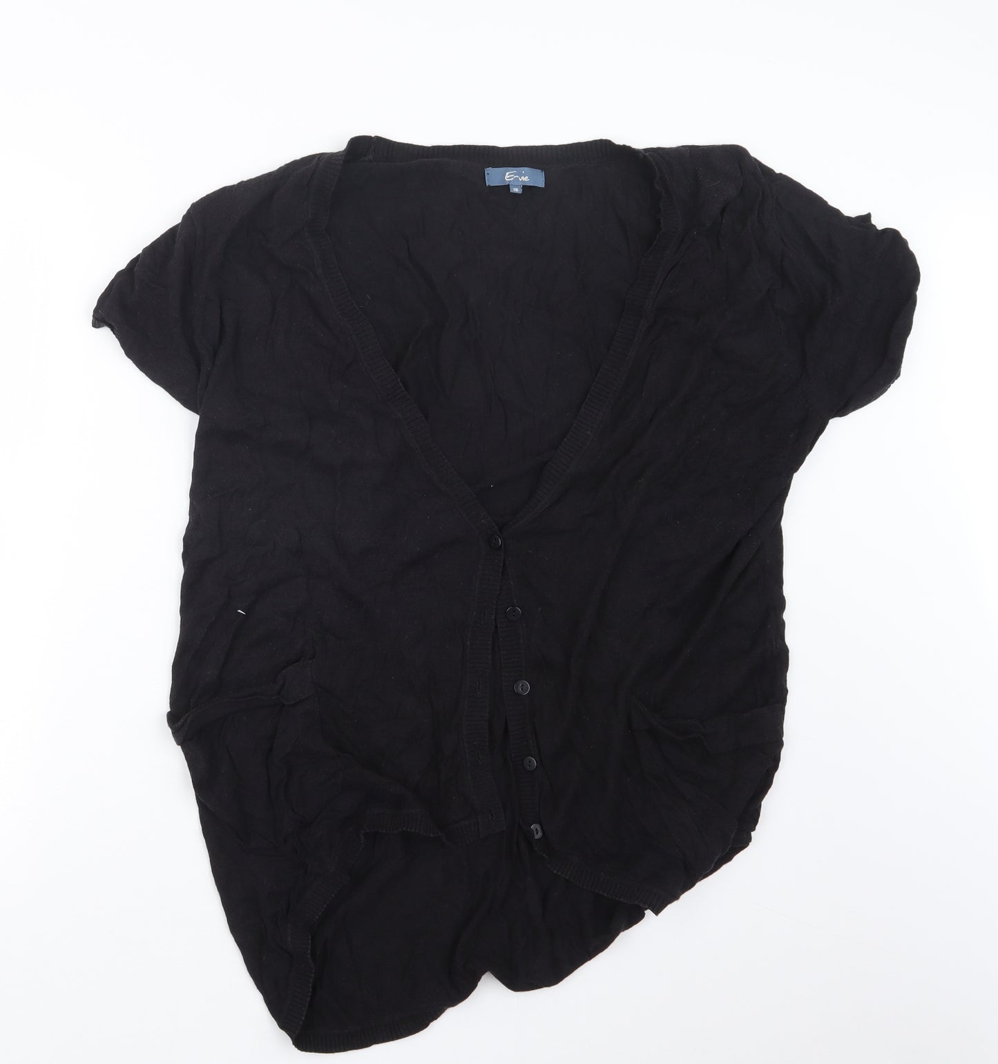 E-vie Womens Black  Knit Cardigan Jumper Size 16
