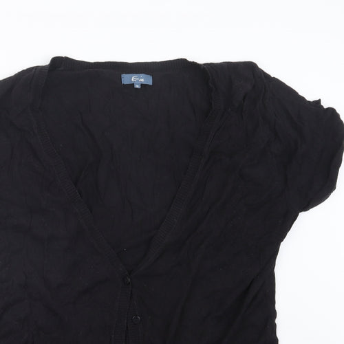 E-vie Womens Black  Knit Cardigan Jumper Size 16
