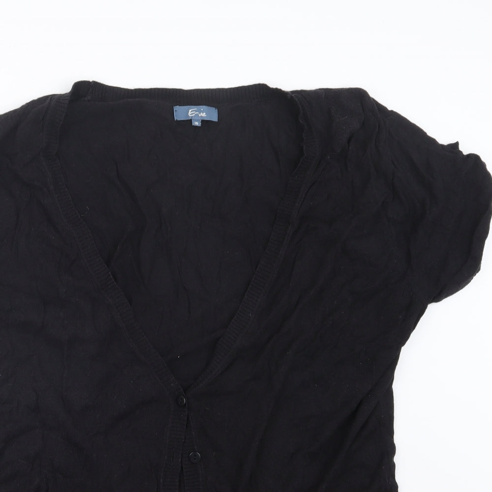 E-vie Womens Black  Knit Cardigan Jumper Size 16