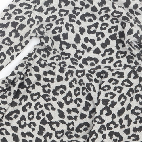 F&F Girls Grey Animal Print  T-Shirt Dress  Size 12-18 Months