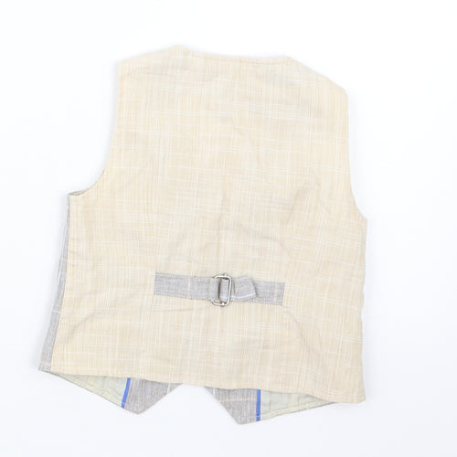 NEXT Boys Beige Check  Jacket Waistcoat Size 12-18 Months