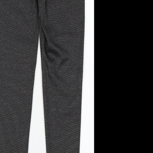 F&F Womens Black Chevron  Capri Leggings Size 8 L26 in