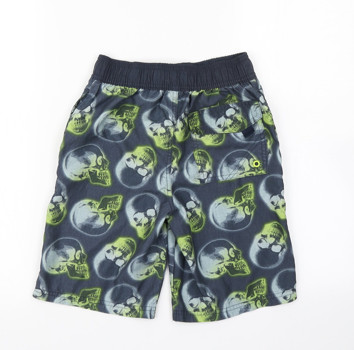 George Boys Blue   Cargo Shorts Size 8-9 Years - Skull Print