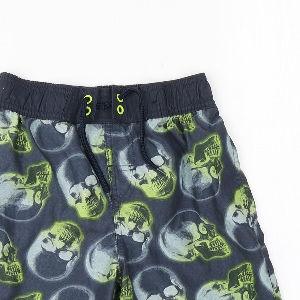 George Boys Blue   Cargo Shorts Size 8-9 Years - Skull Print