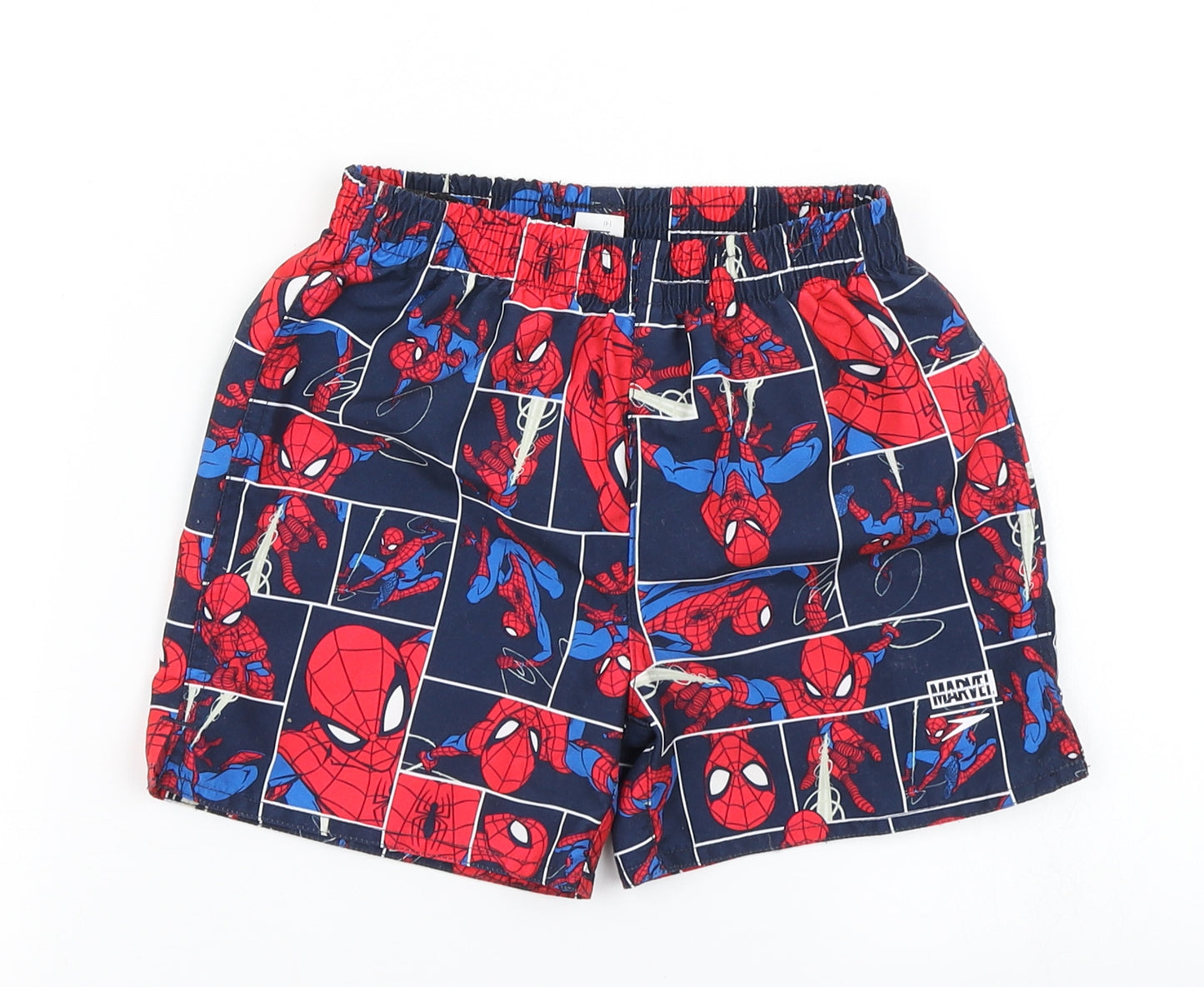 Speedo Boys Blue Check  Cargo Shorts Size 3-4 Years - Spiderman