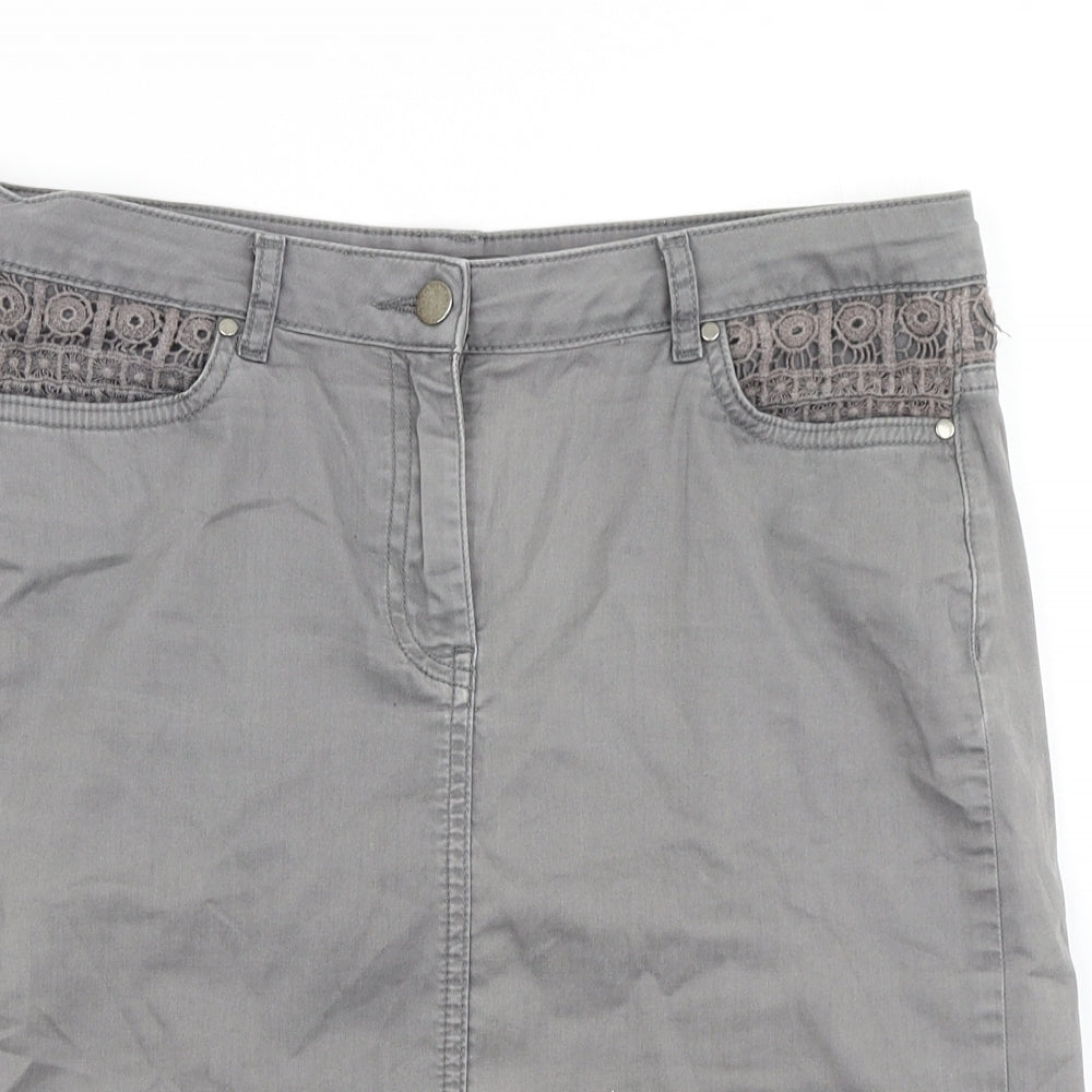 Laura Ashley Womens Grey  Denim Straight & Pencil Skirt Size 12