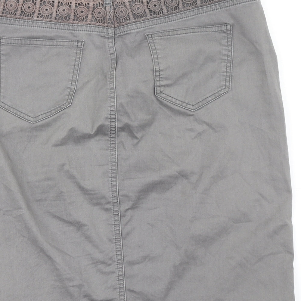 Laura Ashley Womens Grey  Denim Straight & Pencil Skirt Size 12