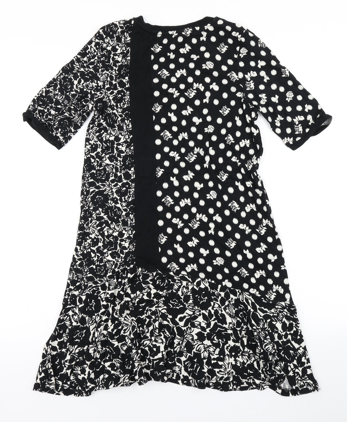 NEXT Womens Black Floral  T-Shirt Dress  Size 8
