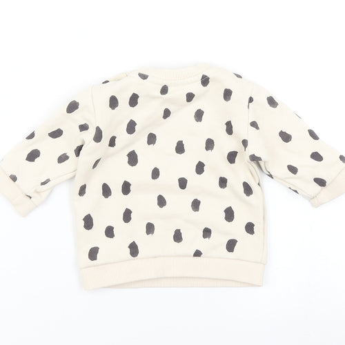 M&S Girls Beige Animal Print  Basic T-Shirt Size 0-3 Months