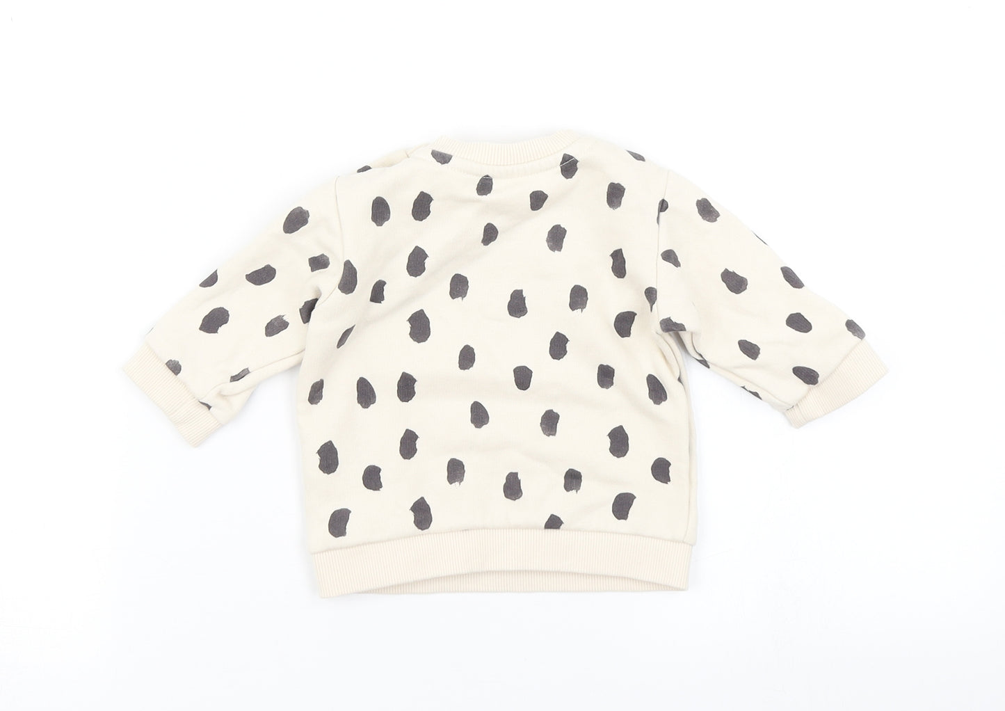 M&S Girls Beige Animal Print  Basic T-Shirt Size 0-3 Months