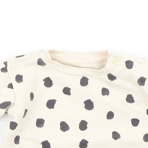 M&S Girls Beige Animal Print  Basic T-Shirt Size 0-3 Months
